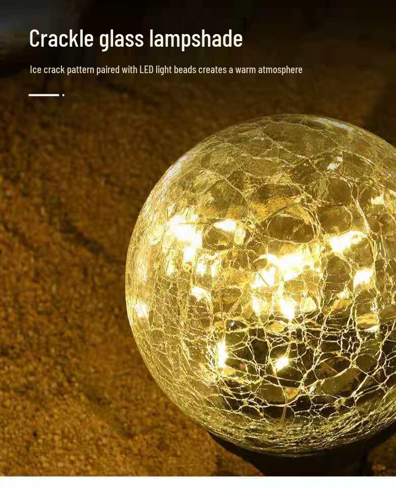 Solar-Powered Glass Crackle Light - Outdoor Garden Decoration, Creative Hanging Mason Jar for Christmas & Wishing Lights