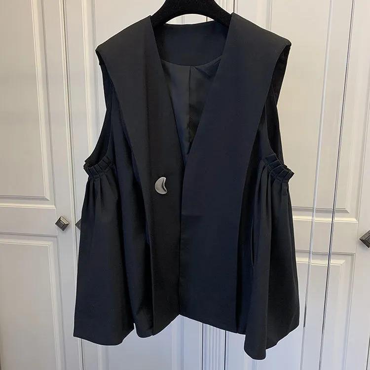 Damen Frühling/Herbst Koreanischer Stil Locker Lässiger Anzug Weste Design Einzigartiges Oberbekleidungs-Top