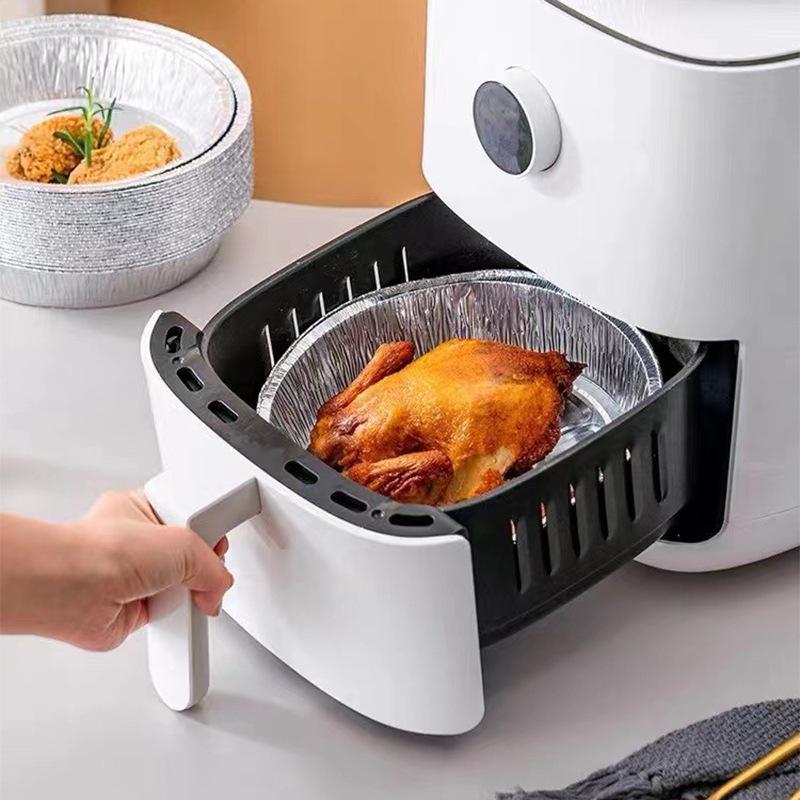 Disposable Aluminum Foil Air Fryer Pans with Oil-Absorbing Paper