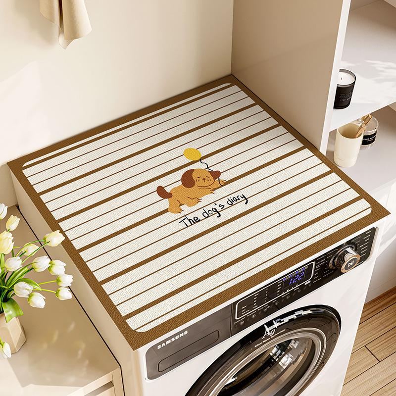 Washing Machine Cover Cloth Dustproof Cover Diatom Mud Water Absorption Pad Without Washing Sunscreen Refrigerator Bedside Table Cover Towel