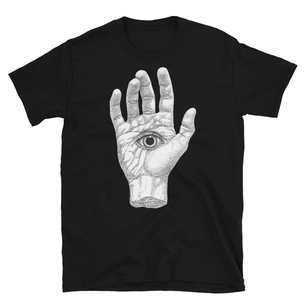

Hamsa Hand The grasp of PROTECTION Dark Hamsa Hand Art Tee Printed TShirt Unisex T-Shirt M