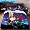 Kamado Dreams In The Night Sky 3PCS Print Bedding Set, Includes A Duvet Cover and Two Pillowcases for Bedroom, Dormitory, Suitable for All Seasons