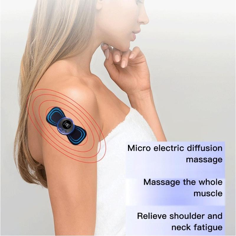 EMS Electric Neck Massager 8 Mode 19 Gears Tens Pulsed Therapy Instrument Portable Cervical Spine Massage Back Massage Muscle Stimulator Pain Relief