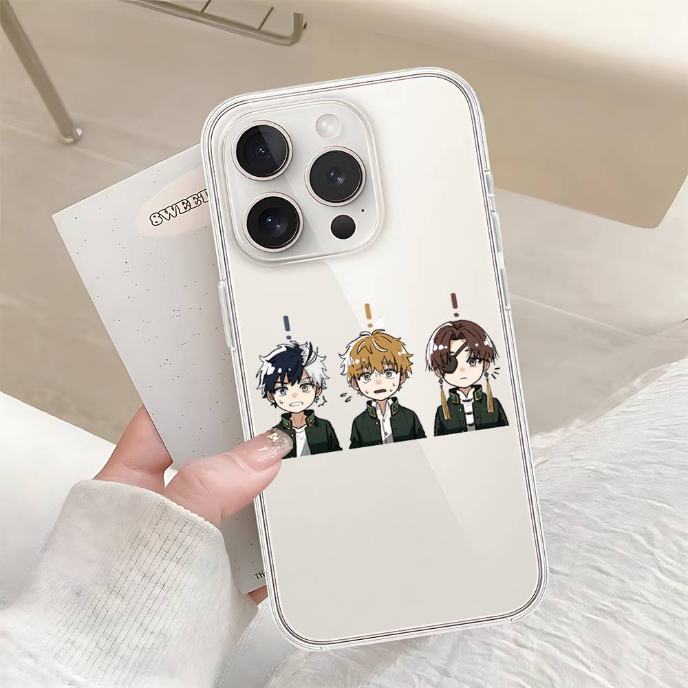 Amine W-WINDs BREAKERs Phone Case For IPhone 17 16 15 14 Plus 13 12 11 Pro Max Phone Back Cover Transparen