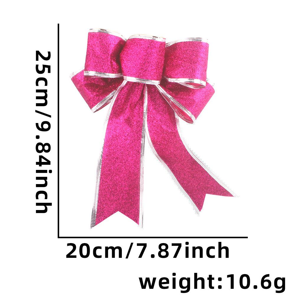 Gold Glitter Christmas Tree Bow Ornament - 25CM 