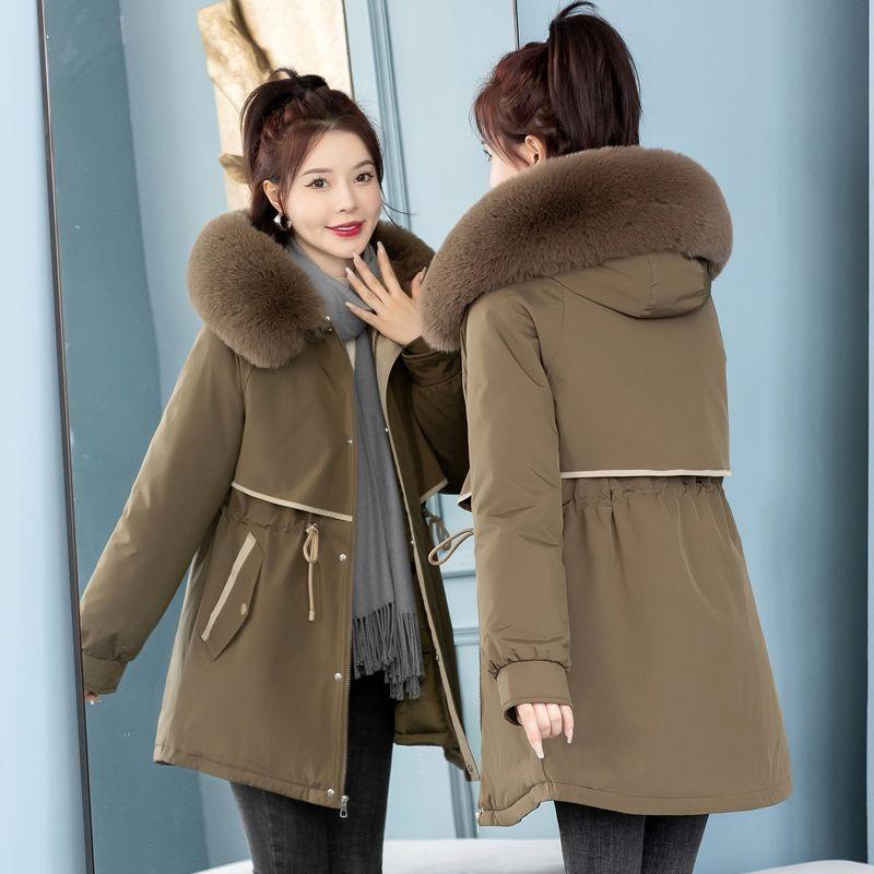 The new Pie Overcomes Women's Clothing Detachable Liner One Clothes Three Wear Medium and Long Winter Jacket Large Sweater Collar Cotton-Padded Jacket