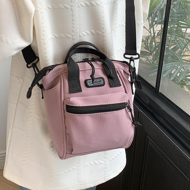 Canvas Korean Style Fashion Popular Multi-purpose Simple Casual One-shoulder Shoulder Slanted Backpack Mommy Bag