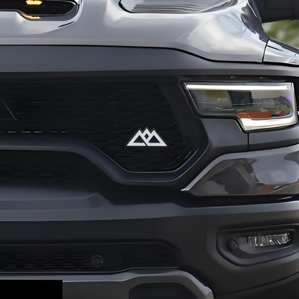 3D Metal Snow Mountain Logo Car Side Fender Rear Trunk Emblem Badge Sticker, Car Front Grill Badge, Car Decoration Additions