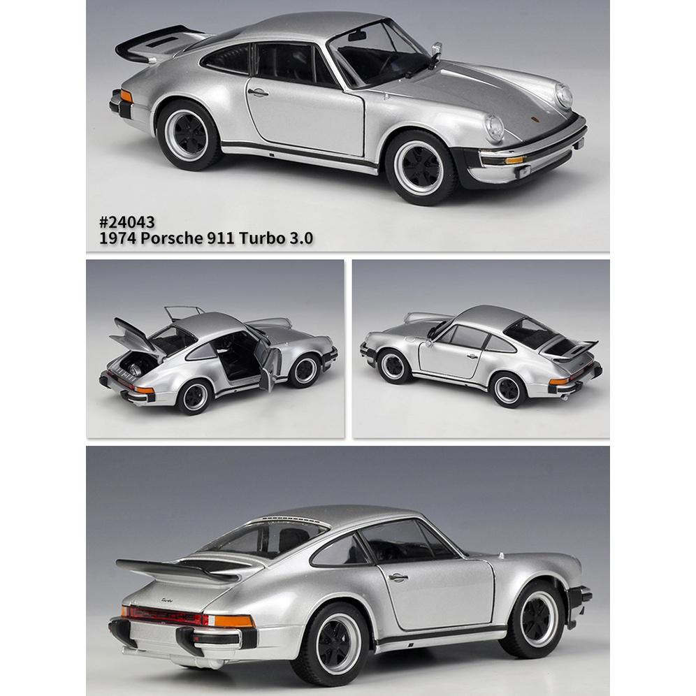 1/24 Scale Welly  Porsche 911 Turbo3.0 Alloy Car Model Diecasts Metal Toy Vehicles Car Model High Simulation Collection Childrens Gifts
