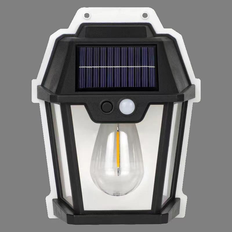 LED Solar Tungsten Light Human Body Induction Solar Wall Lamp Waterproof House Garden Yard Street Emergency Night Filament Lamps