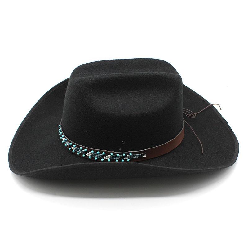 Western Cowboy Hat Wool Felt Shaped Cowboy Hat Wool Big Eaves Hat Outdoor Travel Horse Riding Hat