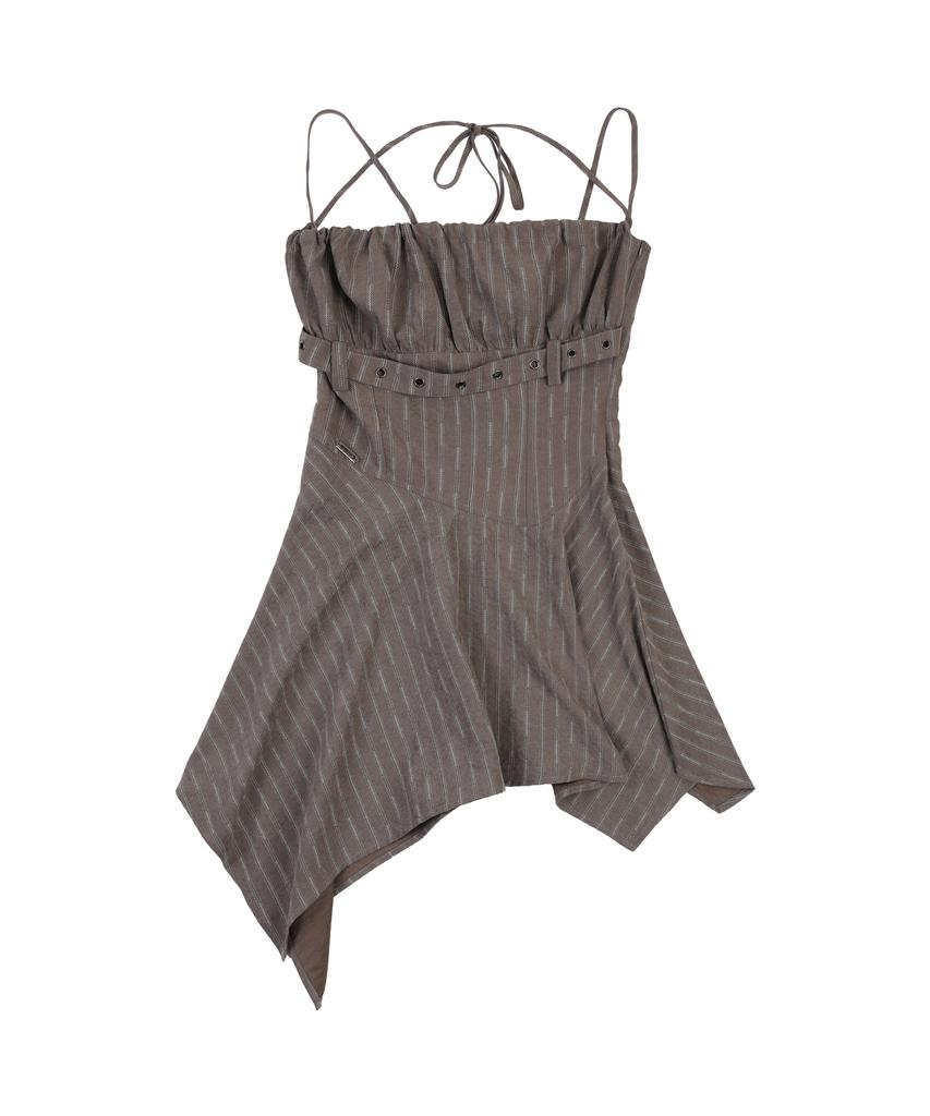 Ordinary Holiday Flare Sleeveless Mini Dress [Brown]