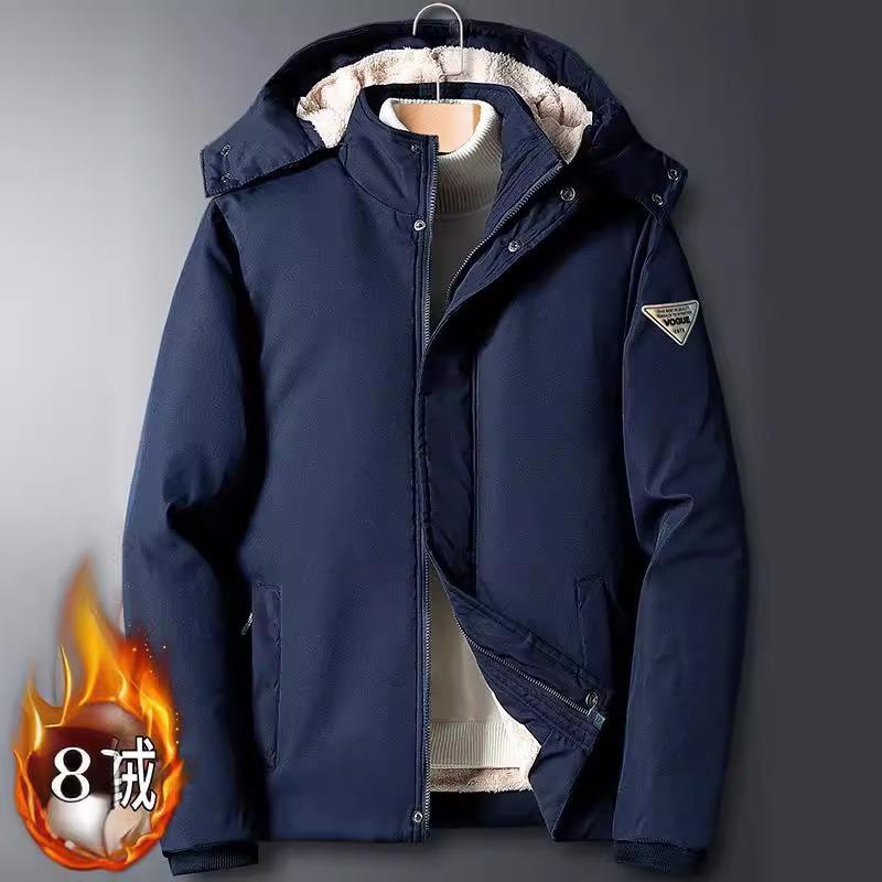 

2025 новая мужская зимняя хлопковая куртка большого размера с утолщением, флисовая куртка, утепленная куртка, зимняя одежда, свободная повседневная мужская модная утепленная одежда 5XL синий