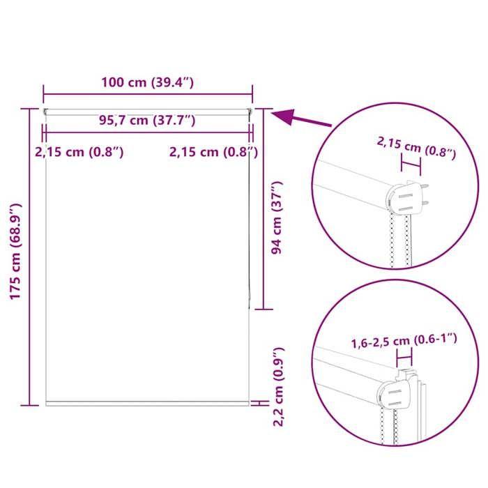 VidaXL Roller Blind Off-white 100x175 Cm Fabric Width, Day and Night Blind, Kitchen Blind, Blind 4011674