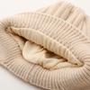 Winter Baby Knitted Hat with Earmuff Letter Embroidered Toddler Beanie Cap Solid Color Warm Woolen Kids Ear Protection Hats