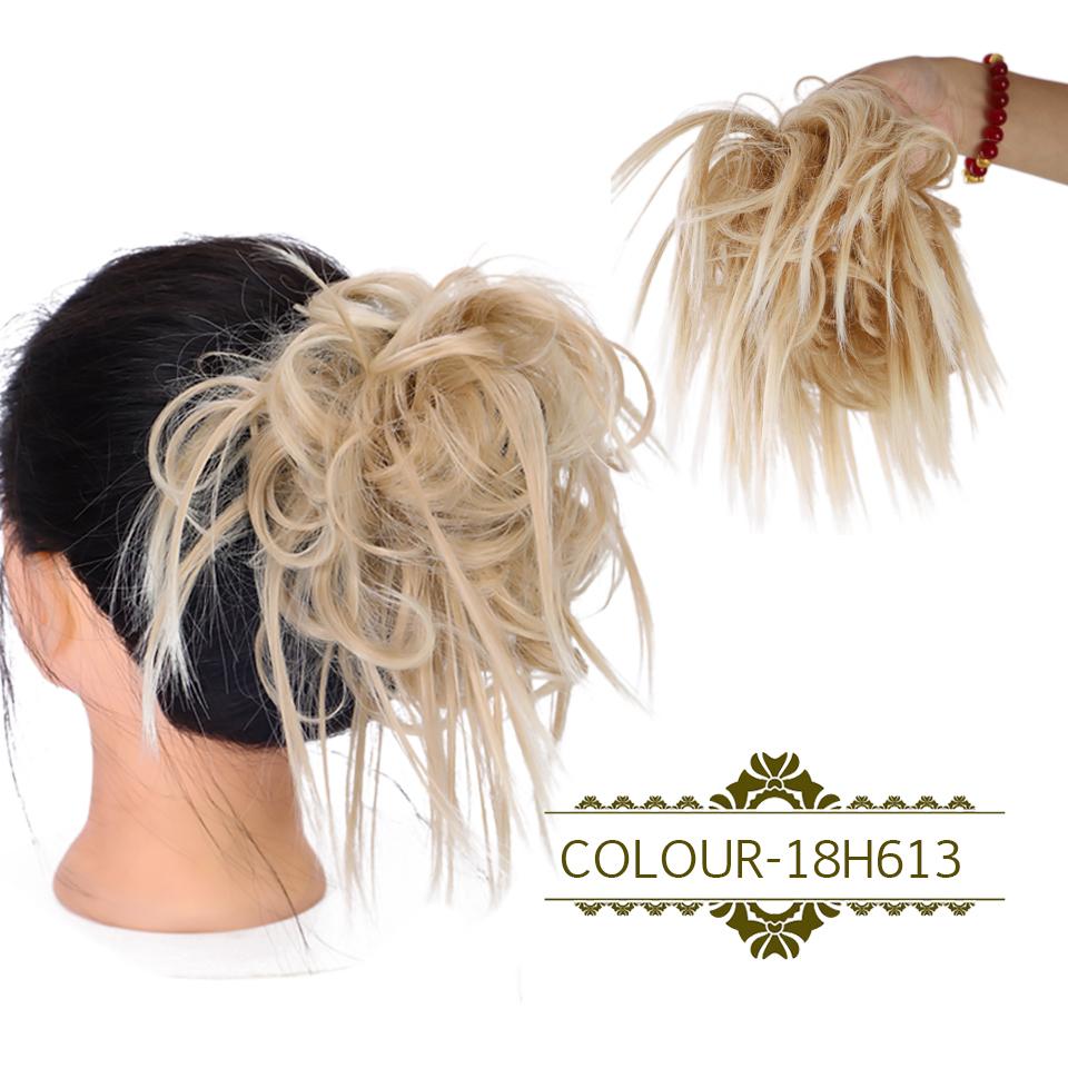 Chignon Disordinati Wrap su Elastico in Gomma Coda di Cavallo Fibra Sintetica ad Alta Temperatura Scrunchie Updo Parrucche KTB