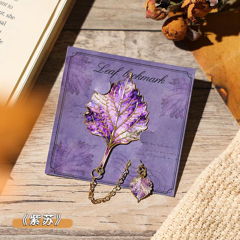 Chinese Style Metal Bookmark Vintage Leaf Design Book Marker Reading Accessories For Students Book Lovers Gift Stationery