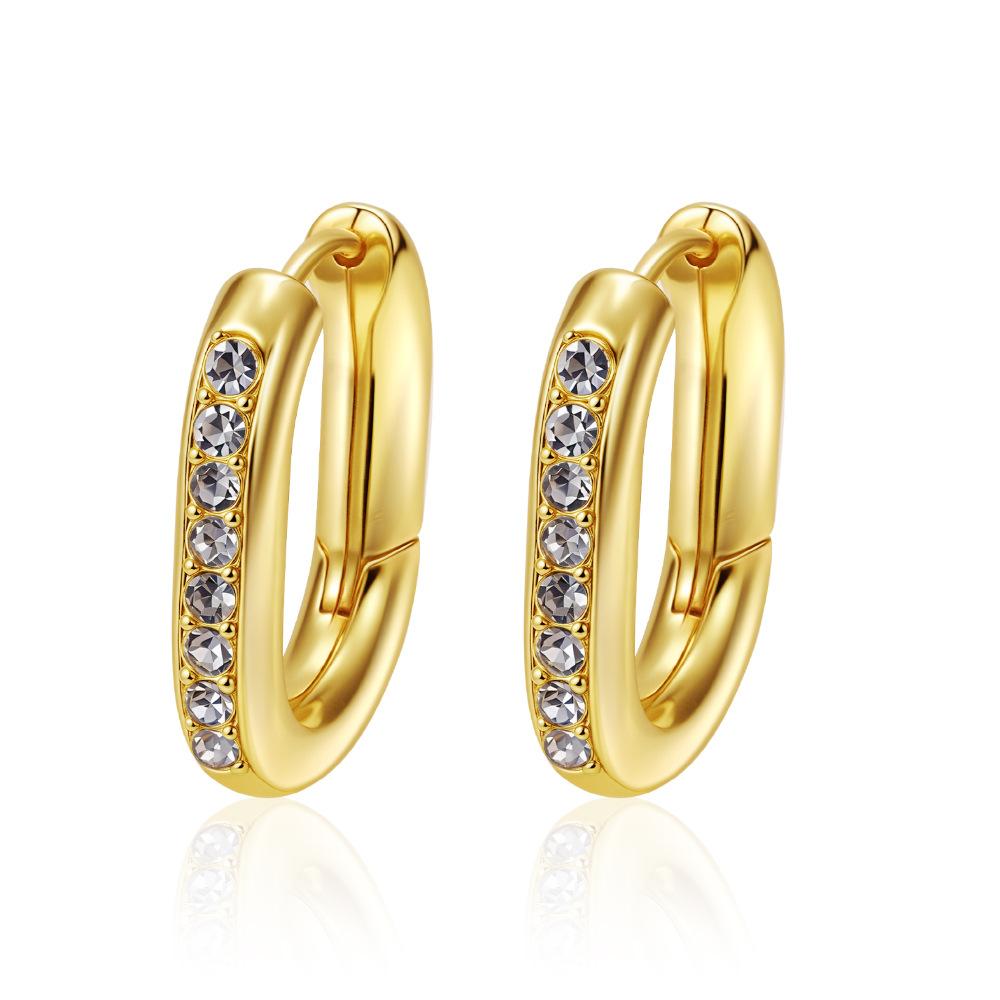 Titanium steel jewelry small beads stainless steel earrings circle earrings simple personality high sense light luxury high sense