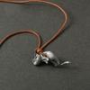 Handmade Cat Pendant Necklace Cute Animal Collarbone Necklace Fashion Statement Jewelry Lovely Gift for Men Women