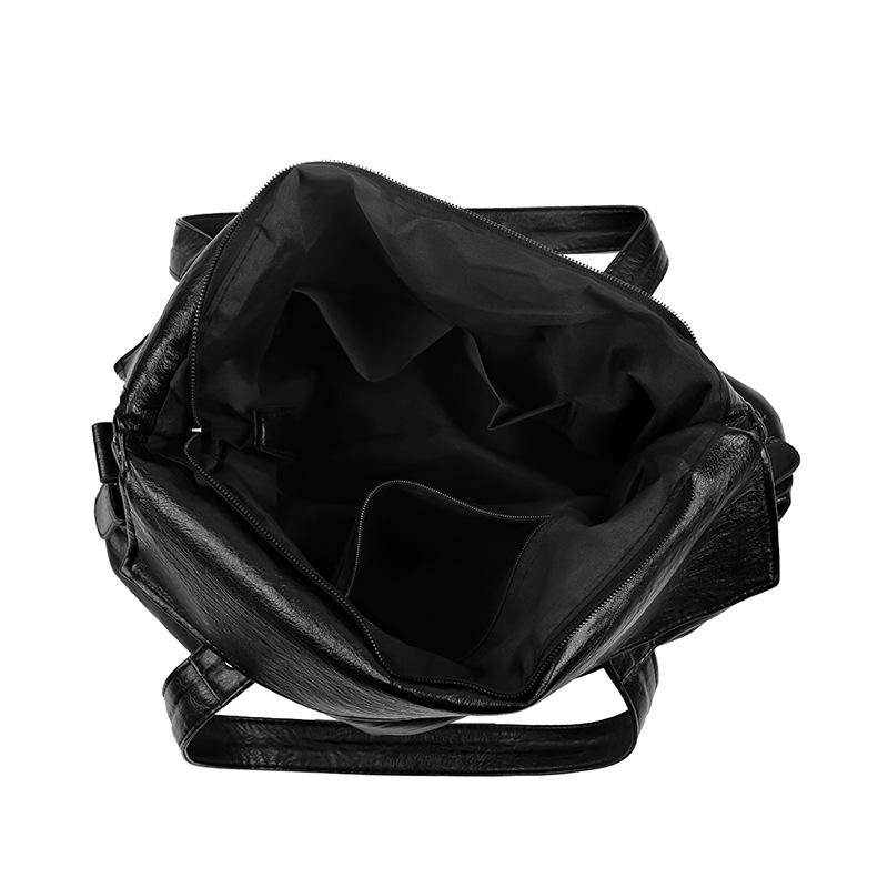 Soft leather feminine tote bag new portable shoulder bag large capacity casual shoulder messenger bag