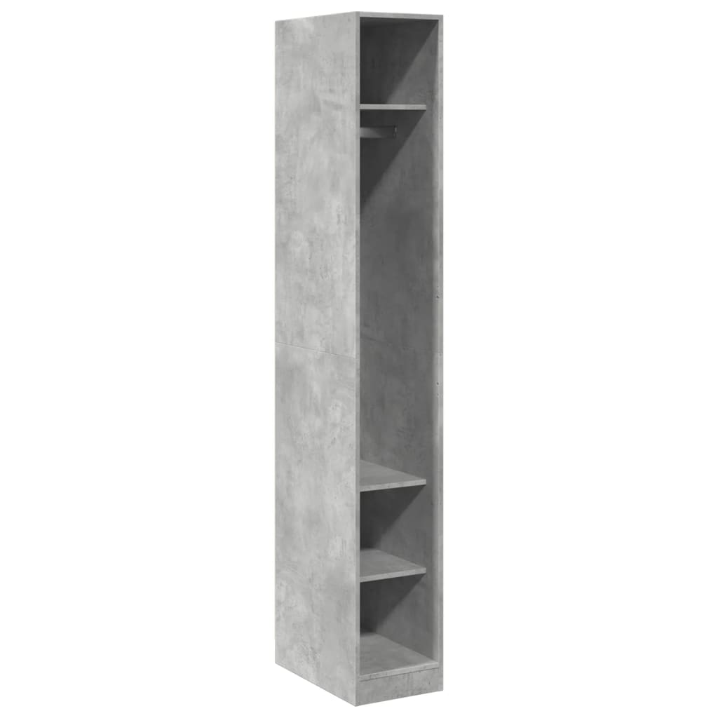 Vidaxl Wardrobe, Concrete Grey, 30X50X200 Cm, Wood-Based Material