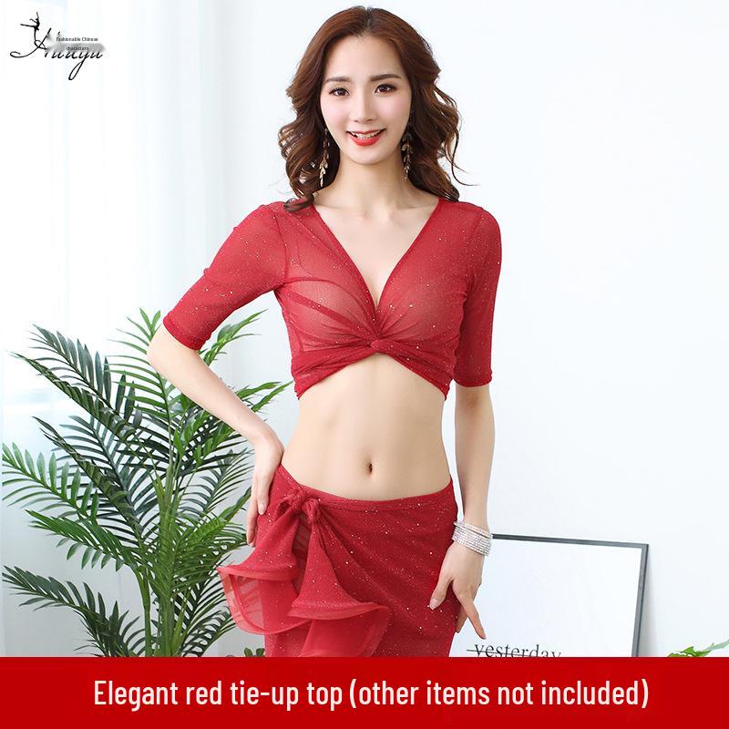 Huayu Belly Dance Practice Set: Hip Scarf Skirt for Women - Spring/Summer