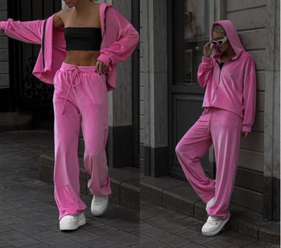 Frühlingsmode Damen Modischer Langarm-Strickjacken-Kappen-Top, Sporthosen Zweiteiliges Set