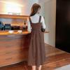 French Style Corduroy Camisole Dress Set - Autumn/Winter Collection