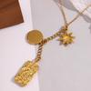MamacitaSlay Exclusive Stainless Steel Sun Moon Star Devil's Eye Long Pendant Necklace For Women's Party Waterproof Jewelry Gift