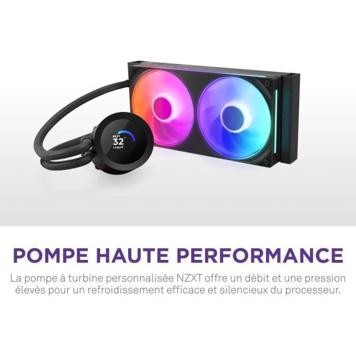 Watercooling - NZXT - RL-KR240-B2 - Kraken Plus 240 RGB - Écran carré 1.54" personnalisable et ventilateurs RGB - Noir