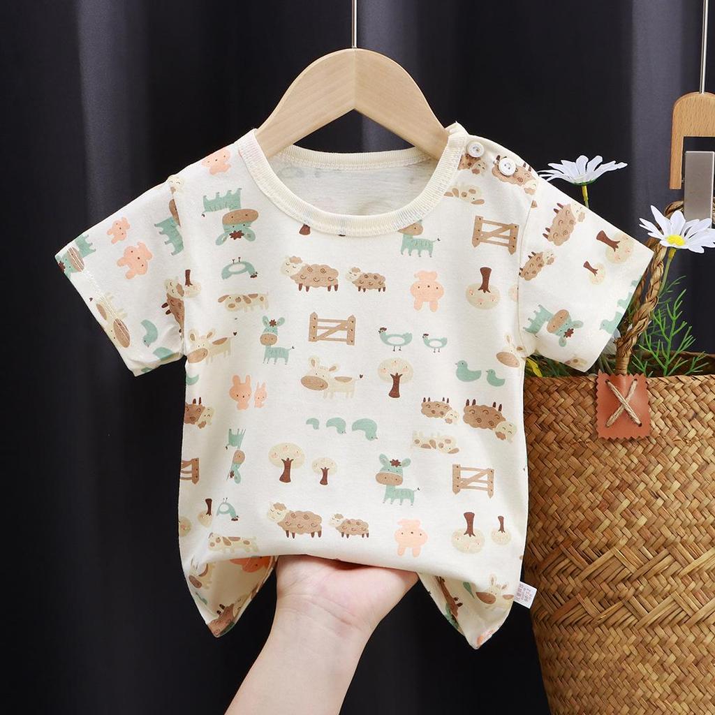 Children's Pure Cotton Short-Sleeved T-Shirt: Summer Style for Girls & Boys