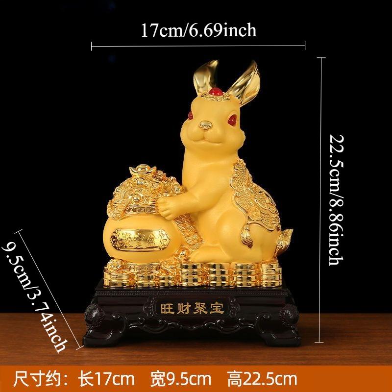 1 Stück Harz Kaninchen Sparschwein Glücksbringer Tierkreiszeichen Kaninchen Sparschwein Ornament Heimdekoration Chinesische Tierornamente Harzornament