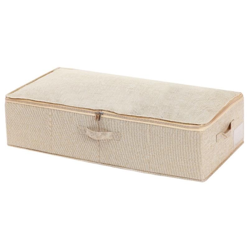 Underbed Storage Box Storage Bag Cotton and Linen Independently Washable Highly Breathable Foldable Bag for Cloth
