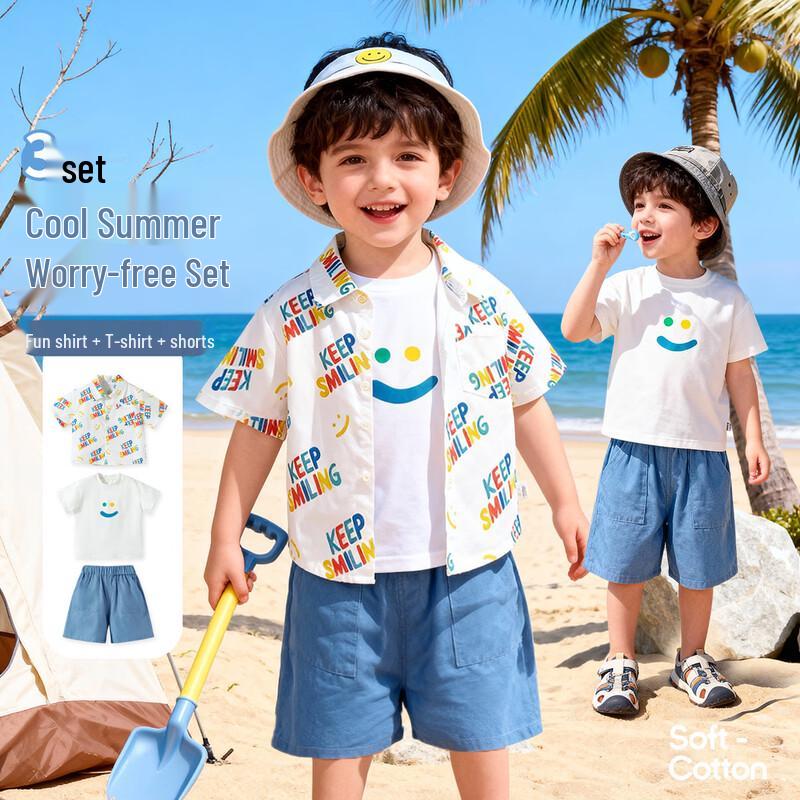 Beibeiyi Boys  Casual Printed Summer Outfit Set 130/64