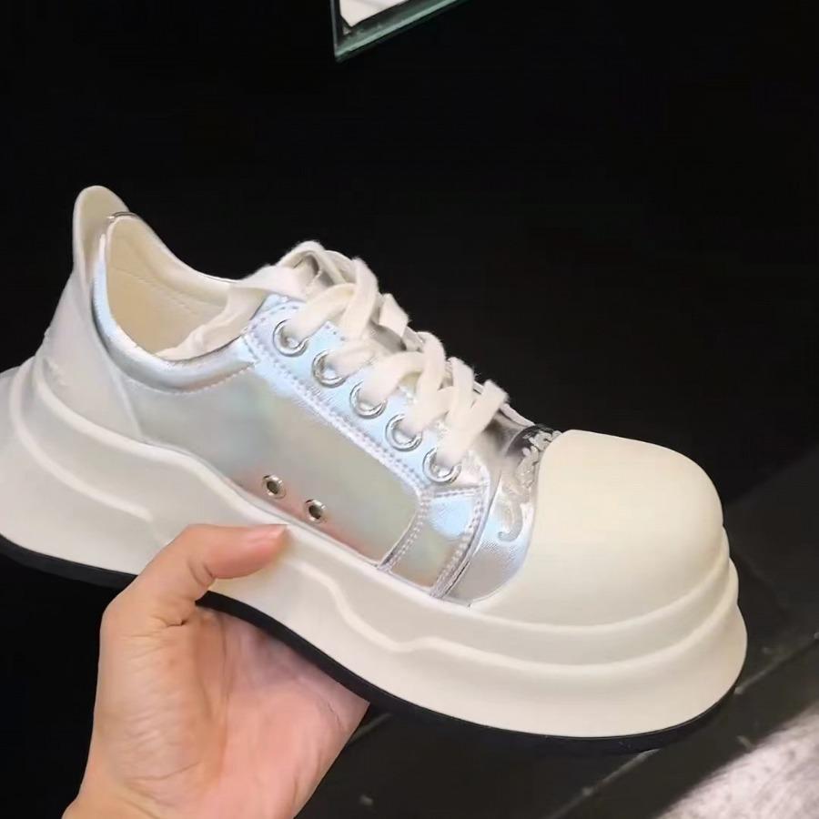 Couple round head Mickey big head shoes women's spring and summer new ugly cute canvas shoes platform heightening sports and leisure shoes