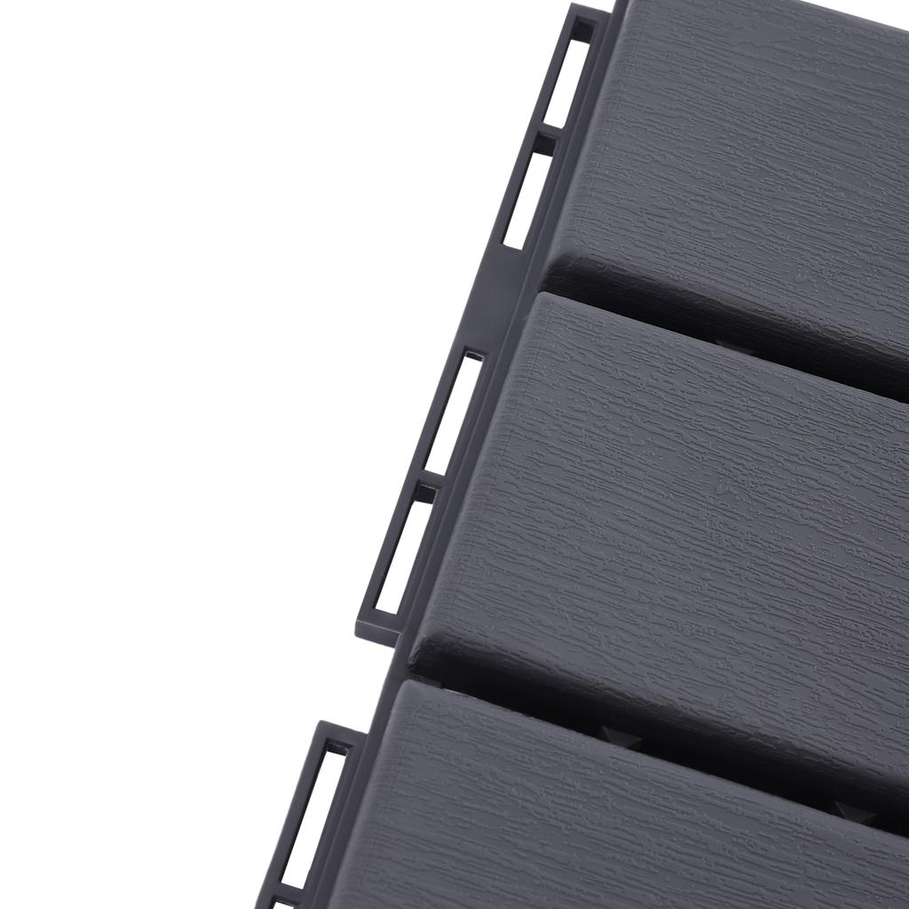 30 Pcs Dark Gray Interlocking Deck Tiles, 12"x12" PP Flooring for Balcony Garden Poolside, DIY Tool-Free Installation