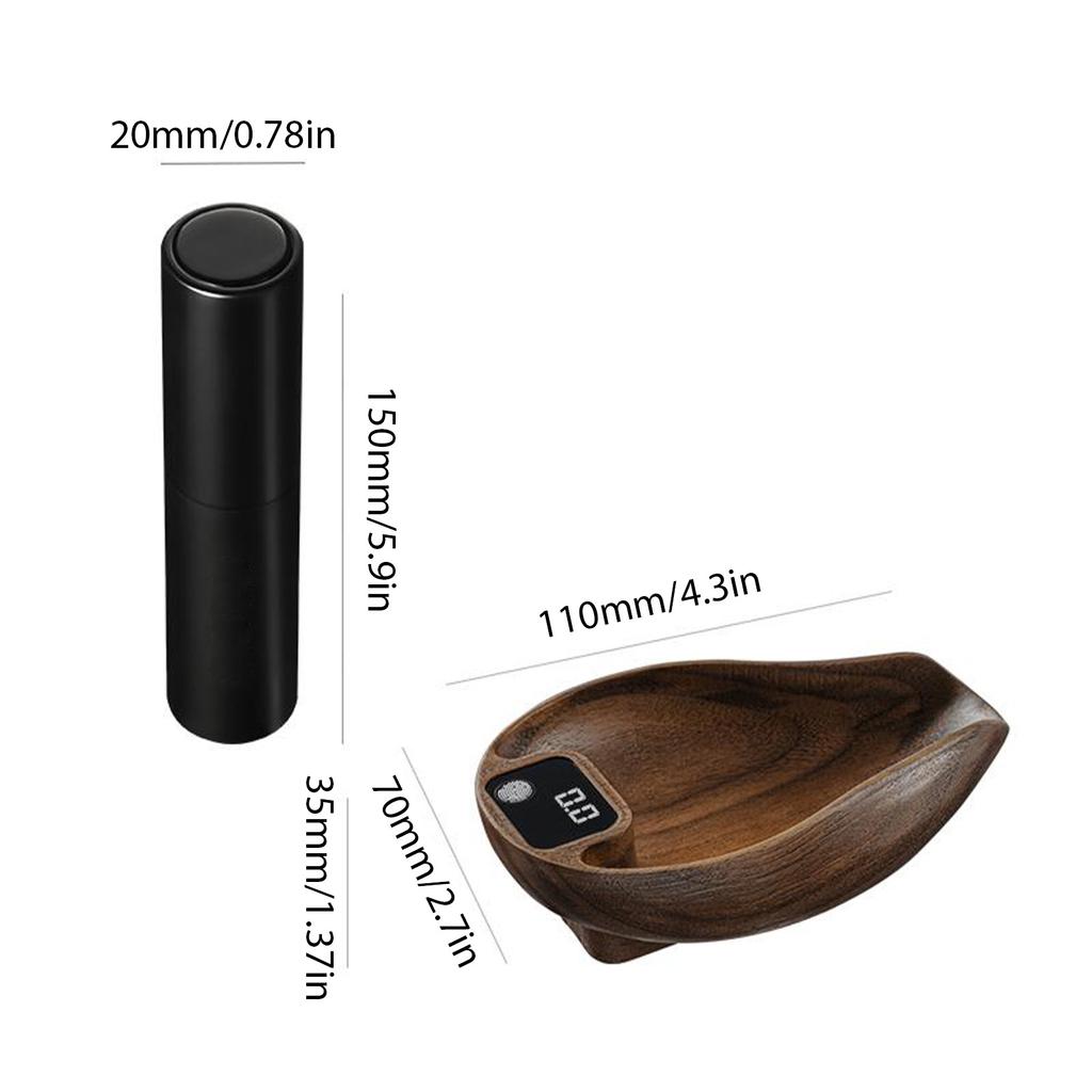 Coffee Bean Scale and Spray Bottle Kit for Weighting Dosing 0.1g High Precision LED Digital Display Black