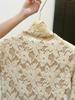 Elegant French Lace Half-high Collar Top with Warm Velvet Lining - Trendy Long-sleeved Socialite Style