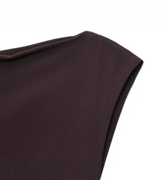 European and American Women's Fashion Slim-Fit Boat Neck Sleeveless Dress