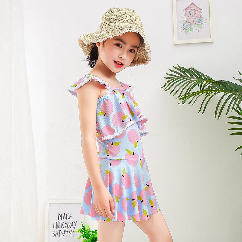 Mädchen-Badeanzug für mittlere und große Kinder, siamesischer süßer Badeanzug, Prinzessinnenrock, Badeanzug für kleine Mädchen