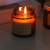 Amber Glass Jar Scented Candle: Smokeless Essential Oil Fragrance & Incense with Gift Rose