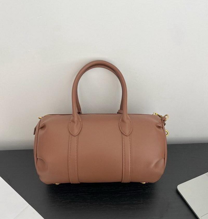 

2025 Новая женская сумка из натуральной кожи, б/у сумка-подушка Boston Bowling Commuter, одно плечевая сумка Cross Border 31x14x15CM золотисто-коричневый