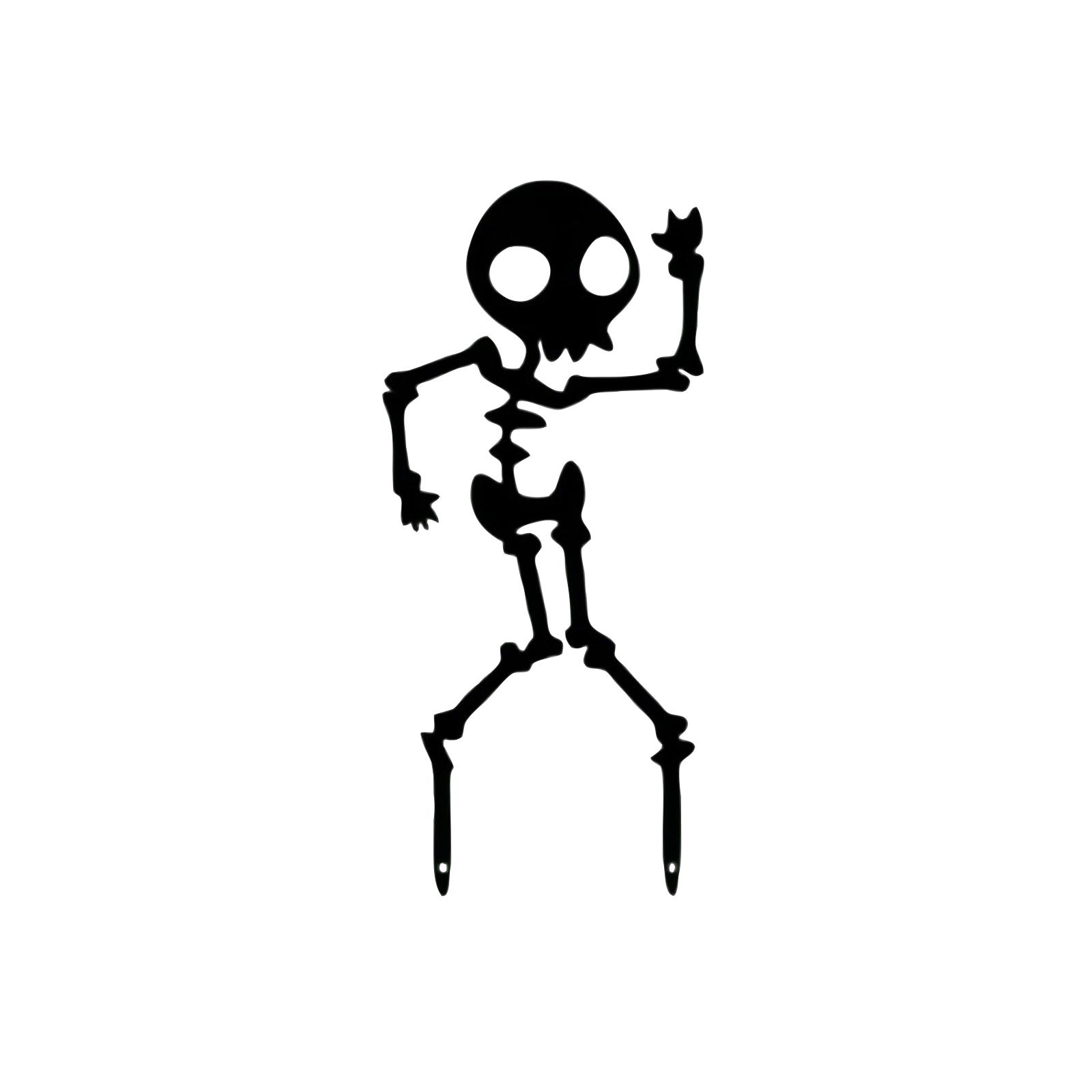 

Metal Skeleton Man Fun And Funny Yoga Halloween Plugin Outdoor Garden Decoration Creative Card. One Size