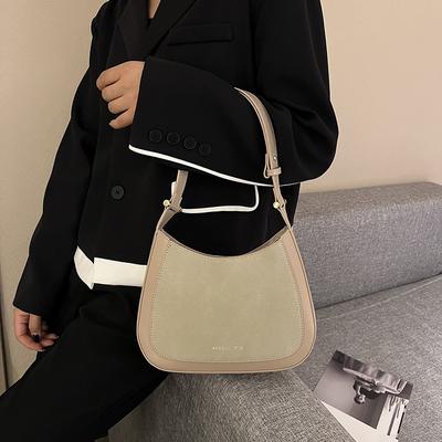 Fashion Retro Style Contrasting Colors Simple Commuter Women Tote Bag Underarm Bag New Autumn and Winter New Shoulder Bag Women