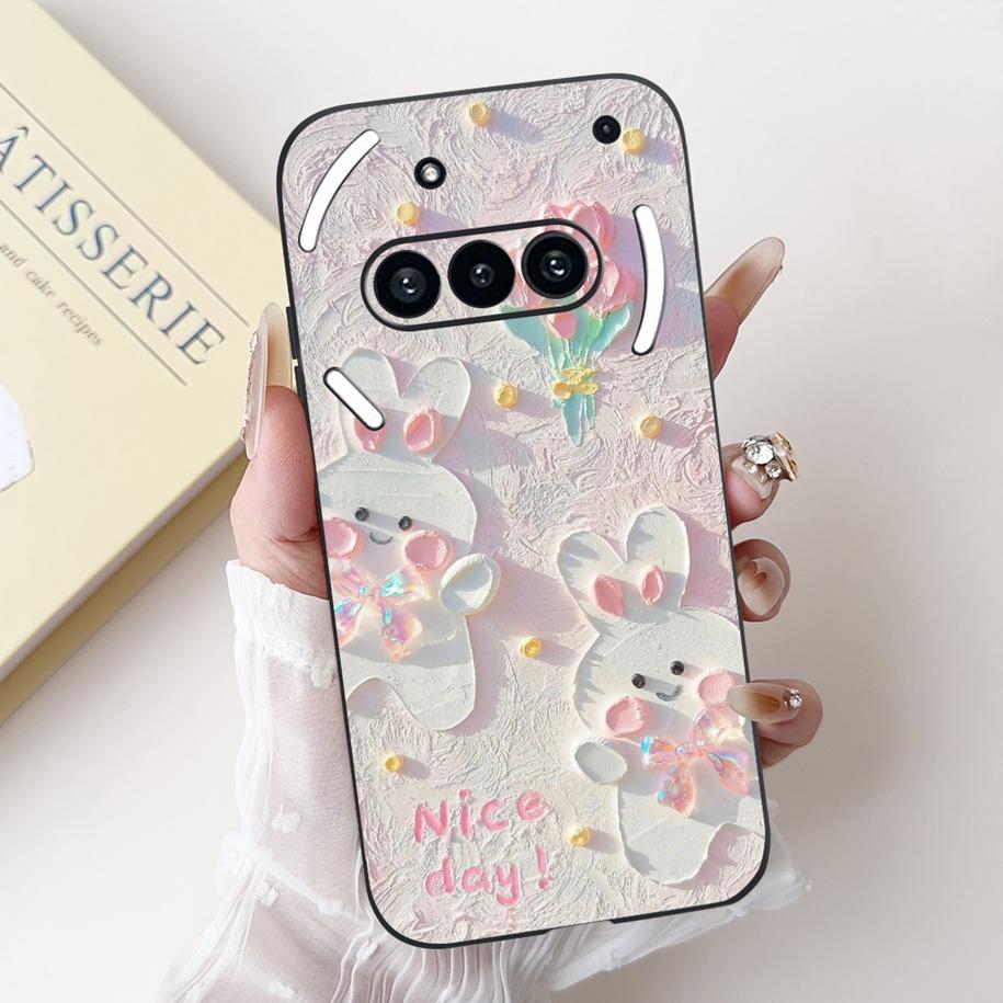 For Nothing Phone 3A Case A059 Cover Fashion Flower Soft Silicone Black Shockproof Cover On Nothing Phone3A 3 A 3APro A059P Capa