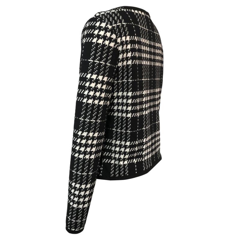 Women Fashion Houndstooth Printed Jacket Coats Casual Full Long Sleeve Knitted Jacket Coats Ladies Basic Chic Outerwear