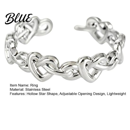 Anti-oxidation Ring Thumb Hollow Heart Shape Adjustable Opening Design Finger