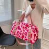 Large Capacity Leopard Print Duffle Bag Oxford Luggage Handbag Casual Fitness Shoulder Bag  Ladies