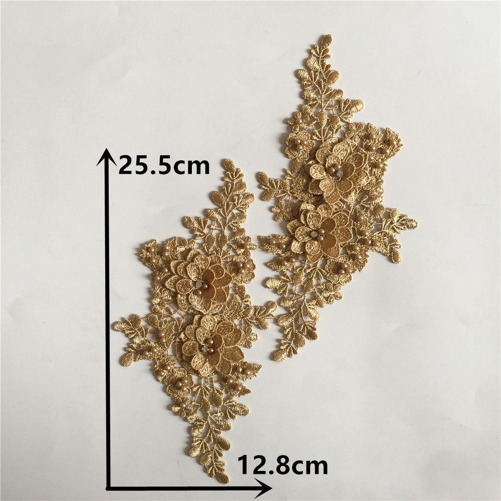 Yellow I Three-Dimensional Bead Drill Diy Embroidery Hollow Pair Of Flowers Sewing Decoration Matching Clothing Lace Accessories