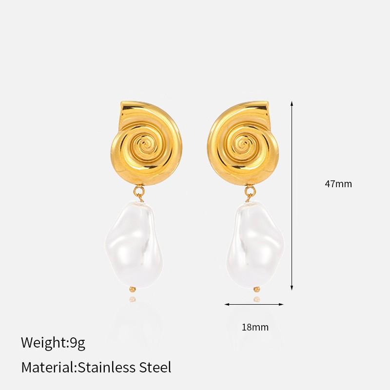 Hot-selling new ins wind titanium steel stud earrings in Europe and America, high-end trend wind stainless steel earrings, electroplated 18K gold jewe